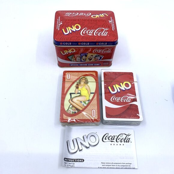 2004 Coca-Cola UNO Playing Cards w/Special Edition Collector Tin Sealed Decks - Picture 1 of 9